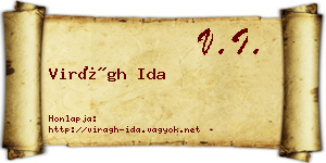 Virágh Ida névjegykártya