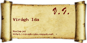 Virágh Ida névjegykártya